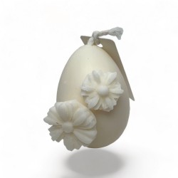 Osterei klein mit Blume - weiß